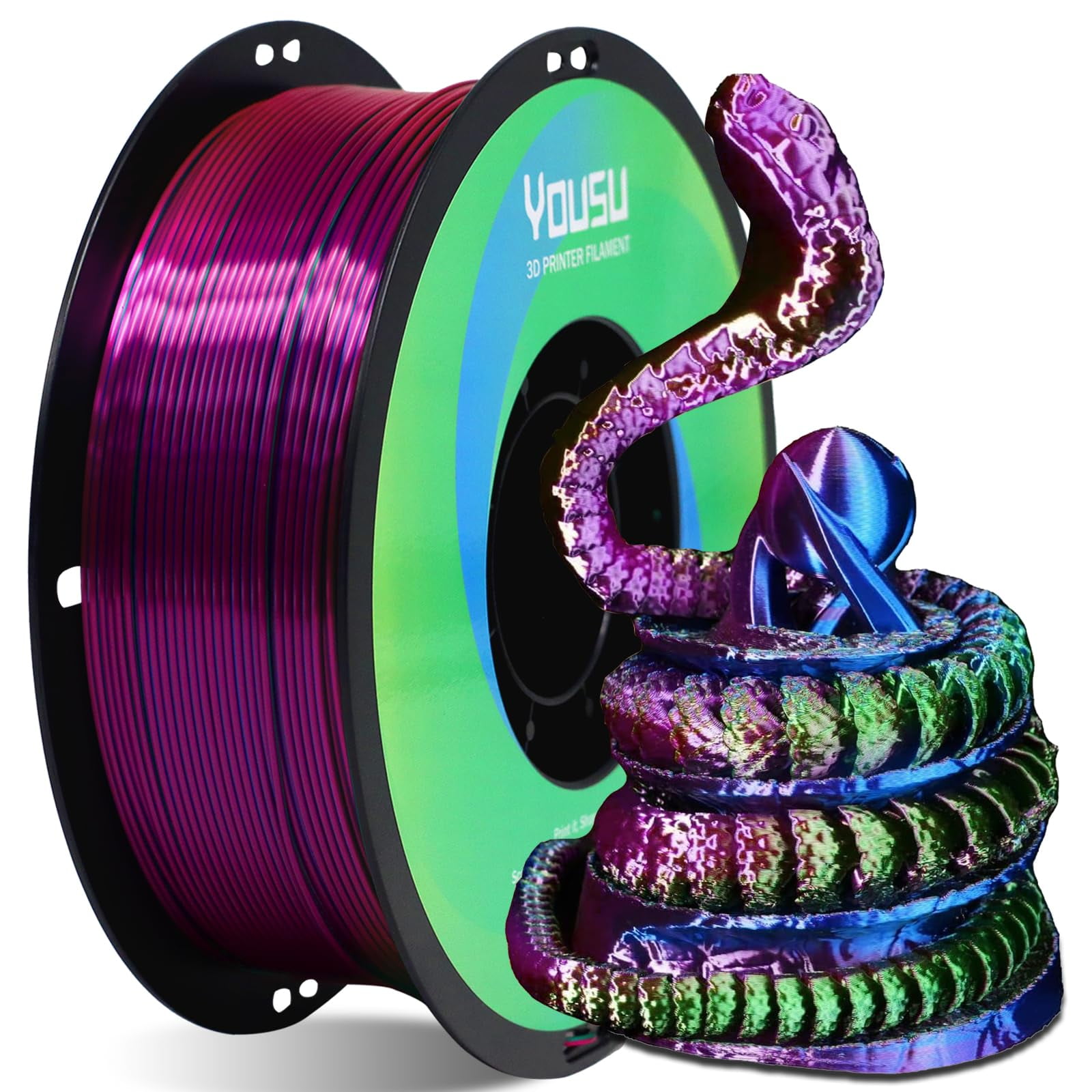 Filamento Para Impresora 3d Yousu Tricolor Pla De 1,75 Mm, 1 Kg/2,2 Libras
