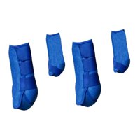 Ioensy - 4 Uds Botas De Caballo Soporte Protector De Pierna Para Entrenamiento De Salto Equipo Ecuestre Azul