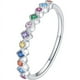 thumbnail image 3 of Colorful Zircon Ring - 925 Sterling Silver Jewelry for Summer Vacation and Daily Outfits - Perfect Gift for Girls with Gift Box, 3 of 4