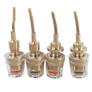 Magideal - Conector De Poste De Conexión De Altavoz De 4 Piezas, Adaptador Portátil De Desconexión Rápida, Conector Banana Fácil De Instalar, Terminal De Altavoz