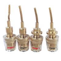 Magideal - Conector De Poste De Conexión De Altavoz De 4 Piezas, Adaptador Portátil De Desconexión Rápida, Conector Banana Fácil De Instalar, Terminal De Altavoz