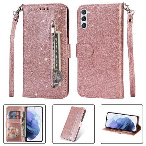 Funda Para Foxdock Elegante Funda Samsung Galaxy S23 Plus Glitter Con Cremallera-Ideal Para El Uso Diario