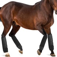 Xusx111 - Botas De Caballo Botas Splint Para Caballos Conjunto De 4 Botas Protectoras Botas De Caballo Para Cepillar Las Extremidades Inferiores Reusable Front Rear Leg Protection Gear (Negro, Medio)