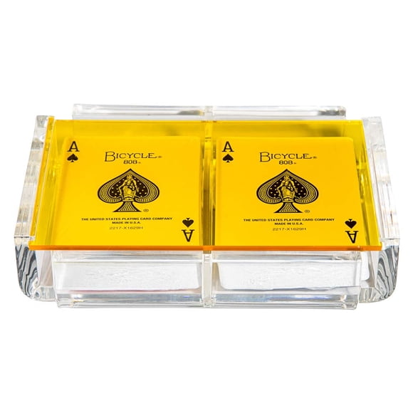 Porta Barajas Luxe Dominoes Amarillo con 2 Barajas
