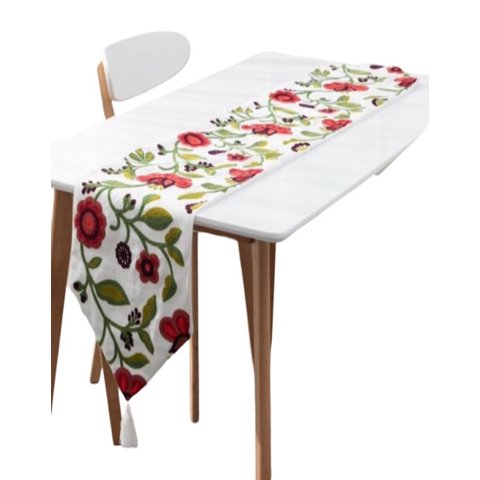 Todo Para El Hogar - Camino De Mesa Bordado Elegante 33 X 180Cm