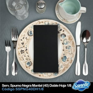 Servilleta Sanelle Spumo Negra Mantal 40 Doble Hoja Doblada 1/8 Caja 960 Unidades