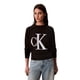 thumbnail image 1 of Suéter Calvin Klein con Logo Monograma y Cuello Simulado Negro, 1 of 5