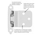 thumbnail image 3 of Bisagra para gabinete Hickory Hardware P143-W - superposición variable, inserción de 3/8 de pulgada,, 3 of 5