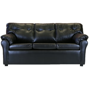 Muebles América - Sofá América 3 Cuerpos Cuero Sintético Negro