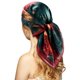 thumbnail image 1 of Pañuelo de cabeza Stlvoll de seda 68 cm con flores (rojo + cian), 1 of 7
