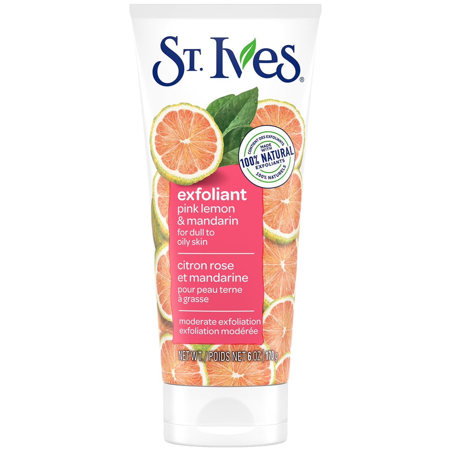 Exfoliante Facial St. Ives, Aclarador De Piel Rosa, Limón Y Mandarina, 180 Ml
