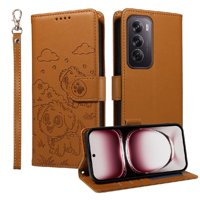 Funda Billetera Foxdock Compatible Con Oppo Reno 12 5G, Diseño Perrito Tierno, Ranuras Para Tarjetas Y Soporte Plegable