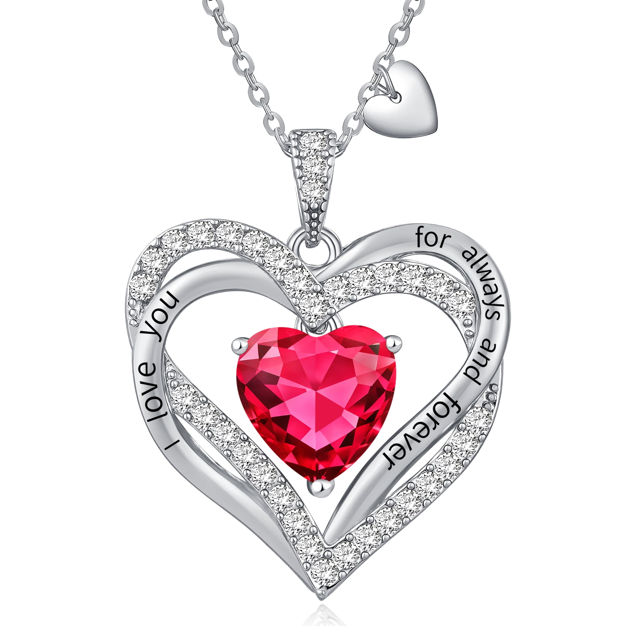 Heshpaws - Colcollares Colgantes De Amor De Amor Para Mujeres Con Piedra De Nacimiento Zirconia, Regalo De Joyería De Aniversario De Cumpleaños De Navidad Para Mujeres Esposa
