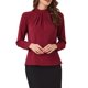 thumbnail image 1 of INSPIRE CHIC Blusa de Chifón con Cuello Alto para Otoño e Invierno para Mujer, Camisa de Manga Larga Casual de Negocios L Rojo Oscuro, 1 of 6