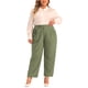 thumbnail image 2 of Agnes Orinda Pantalones Casuales de Negocios Rectos de Talla Grande para Mujer con Bolsillo 2X Verde Militar de Escuela, Universidad, Trabajo, Oficina de Talle Alto, 2 of 6