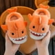 thumbnail image 3 of Pantuflas Niños De Felpa, Diseño De Tuburón, Anime, Kawaii Color Naranjo Talla 34-35, 3 of 3