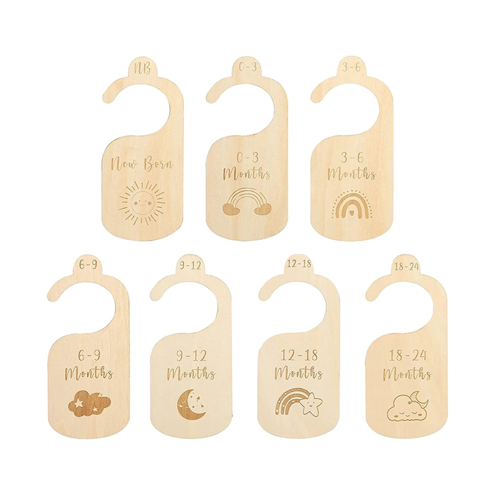 Bothyi - Separadores De Armario De Madera Para Bebé, 7 Uds., Desde Recién Nacido Hasta 24 Meses, Para El Hogar, Doble Cara