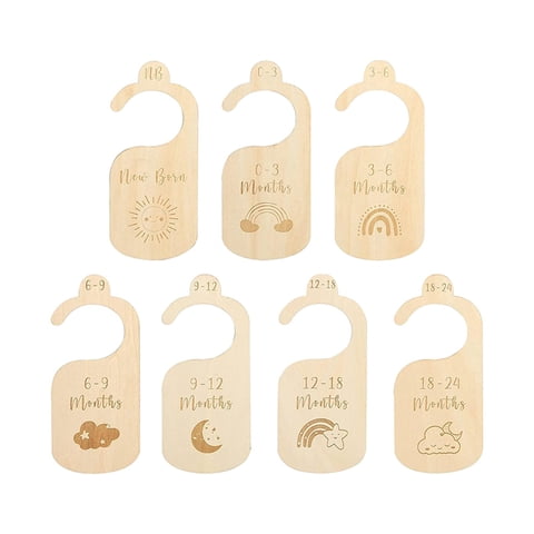 Bothyi - Separadores De Armario De Madera Para Bebé, 7 Uds., Desde Recién Nacido Hasta 24 Meses, Para El Hogar, Doble Cara