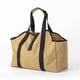 thumbnail image 1 of Bolsa de portador de leña Cerada de lienzo impermeable Extra grande portador de tronco Bolsa de portador independiente para leña (caqui), 1 of 3