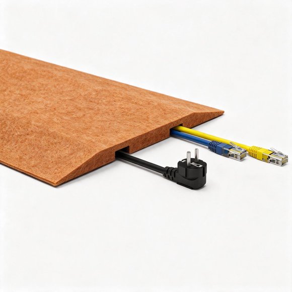 Cubierta para Cables Natwind 110 cm 2‑Canal Marrón de Fieltro