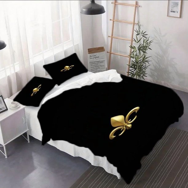 3pcs Fleur-de-lis Poster Duvet Cover Set - Duvet Cover Set with Pillowcase Suitable for All Seasons