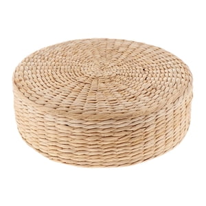 Magideal - Cojín De Asiento Plano Tejido, Cojín De Suelo Redondo, Cojín De Silla, Cojín De Tatami, Cojín De Suelo Para Chimenea, Balcón, Decoración De Sala De Yo 40Cmx10Cm