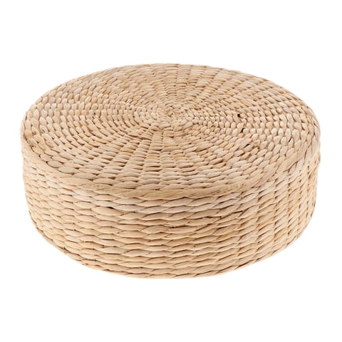 Magideal - Cojín De Asiento Plano Tejido, Cojín De Suelo Redondo, Cojín De Silla, Cojín De Tatami, Cojín De Suelo Para Chimenea, Balcón, Decoración De Sala De Yo 40Cmx10Cm