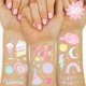 thumbnail image 1 of Tatuajes temporales xo, Fetti 50 piezas arcoíris con foil, 1 of 7