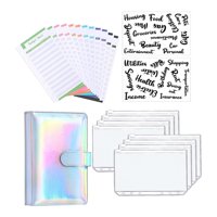 Bothyi - Carpeta De Cuaderno Con Pegatinas De Letras Para Recibos De Dinero Budgeting Silver
