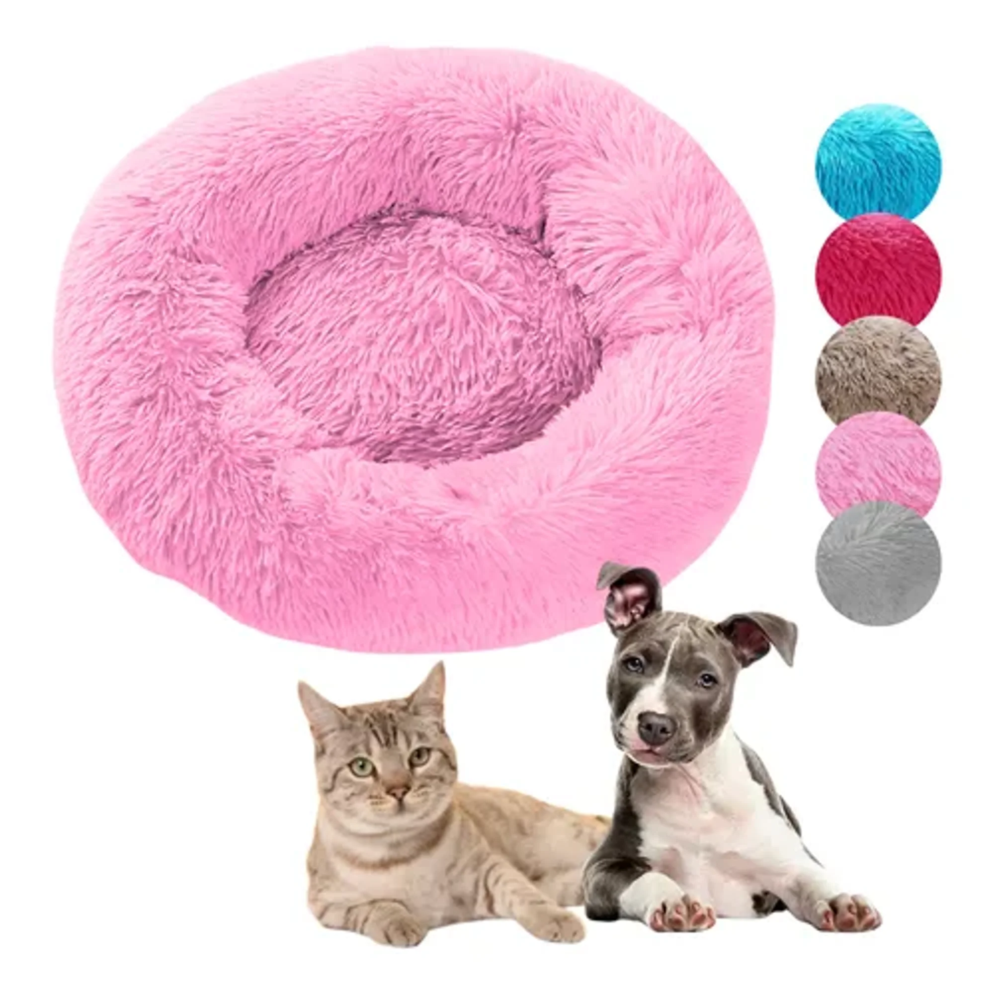 Cama De Felpa Suave Antiestrés Para Perros Y Gatos 50 cm