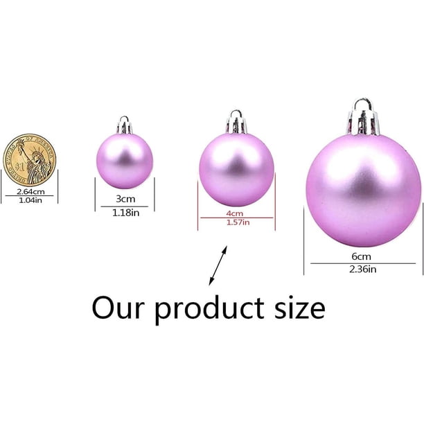 Adornos navideños irrompibles, bolas de árbol, colgantes, para bodas, fiestas de Halloween (paquete de 36 unidades) (4 cm/1,5'')