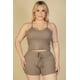 thumbnail image 1 of Conjunto de Top Corto de Canalé y Shorts de Talla Grande, 1 of 2