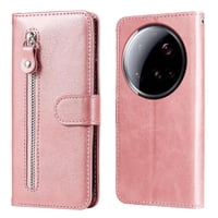 Gangxun - Funda Con Cremallera Para Xiaomi 15 Ultra, Carcasa Cartera De Cuero Pu Con Soporte Y Tarjetero