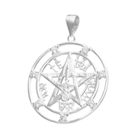 Fershop - Colgante De Plata Tetragrammaton Con Circones De 24 Mm