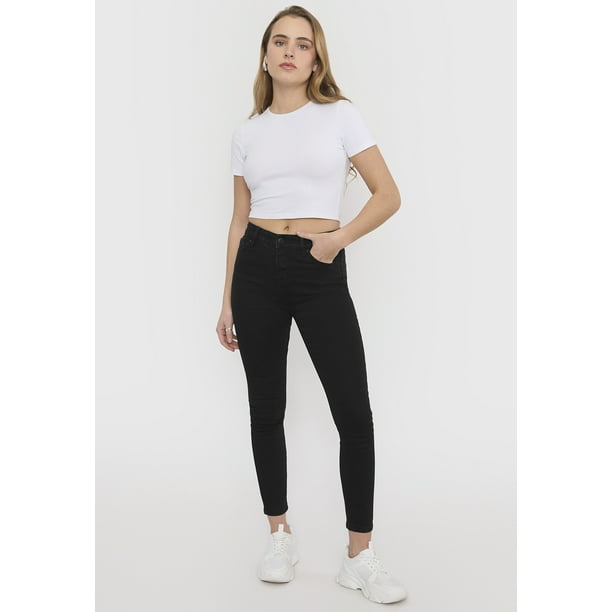 Jeans Mujer Básico Skinny 5 Bolsillos Negro Corona