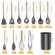 thumbnail image 3 of Utensilios De Cocina De Silicona, 12 Piezas, Sartén Antiadherente, Utensilios De Cocina, Espátula Con Mango De Madera, Cuchara Sopera, Raspador, Traje, 3 of 5