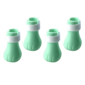 Genérico - 4 Piezas Fundas De Uñas De Gato Botas De Gato Ajustables De Silicona Para Aseo De Baño Verde