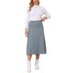 thumbnail image 2 of INSPIRE CHIC Falda de Suéter de Mujer Otoño Invierno Elástica de Cintura Alta Falda Midi de Punto A-Line con Bolsillos S Gris, 2 of 6