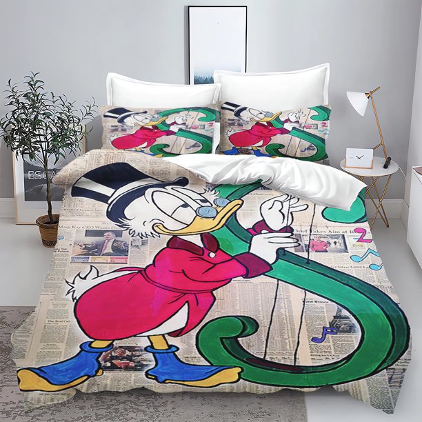 Donald Duck Anime Duvet Cover Set Comforte Printed Cartoon Twin Size Bedding Sets Christmas Gifts 3-piece