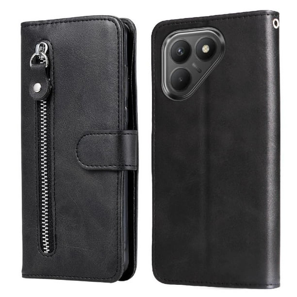 Funda con Cremallera para Tecno Pova 7, Carcasa Cartera de Cuero PU con Soporte y Tarjetero