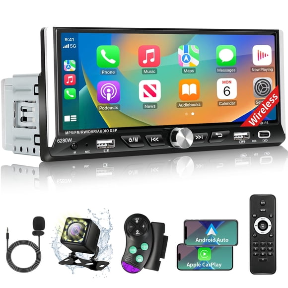 Estéreo para Auto Sobalai 6.9" IPS CarPlay Inalámbrico para Apple y Android