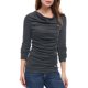 thumbnail image 5 of INSPIRE CHIC Top de Mujer con Cuello de Tortuga de Manga Larga, Decoración de Botones, Frente Fruncido, Ajuste Regular, Pulóver XL Gris Oscuro, 5 of 6