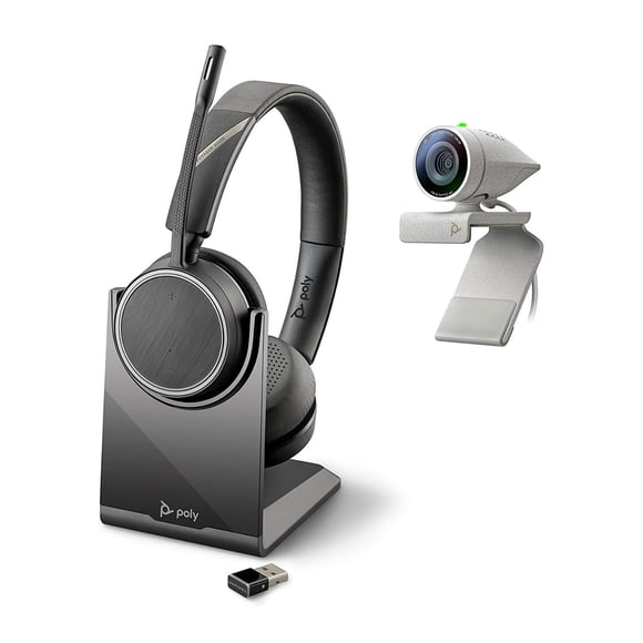 Kit de cámara web y auriculares Plantronics Poly Studio P5 y Voyager 4220