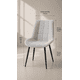 thumbnail image 3 of Silla Macron Capitoné Acolchada de Comedor Metal  - Gris, 3 of 4