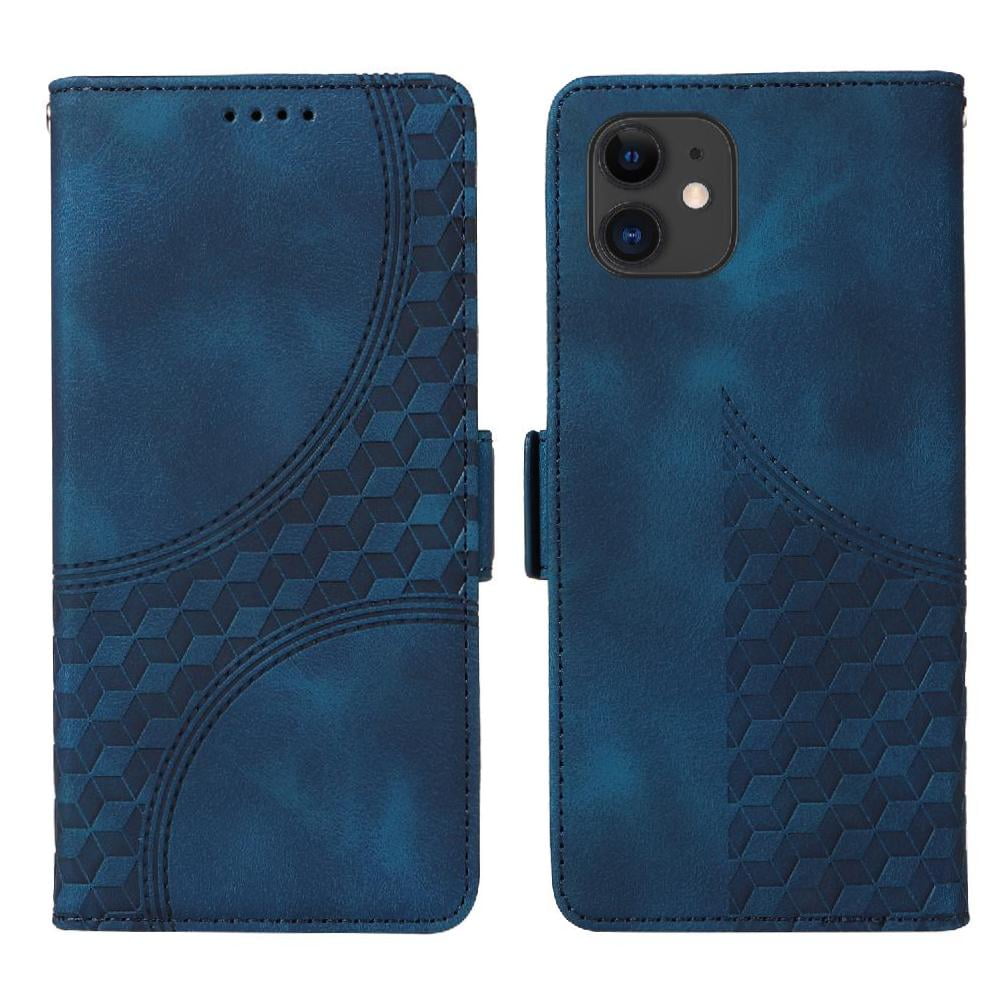 Carcasa Foxdock Iphone 12 De Cuero Pu, Diseño Acolchado Clásico, Protección Contra Caídas Y Rayones