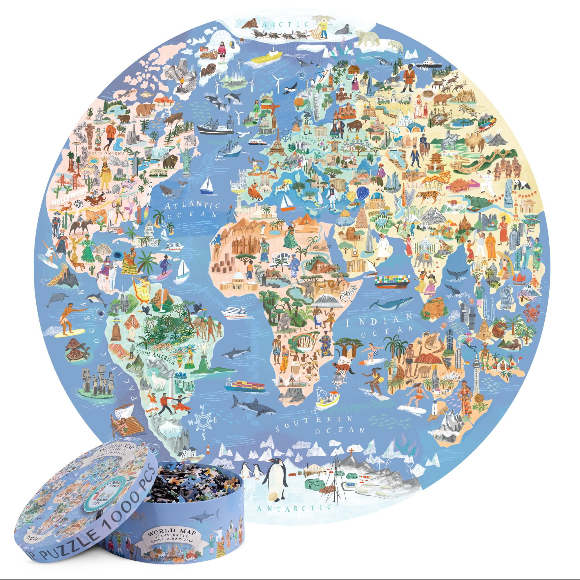 Rompecabezas Bopster World Map 1000 Piezas Para Adultos