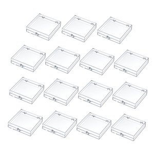 Ioensy - Caja De Suministros Para Manualidades, 15 Piezas, Pequeños Organizadores De Cuentas Para Cuentas De Joyería, Transparente