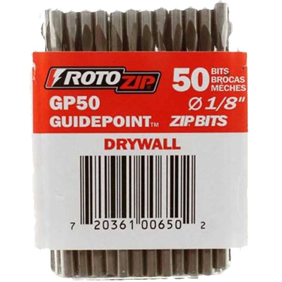 Brocas de corte RotoZip GP50 de 1/8 pulgadas para paneles de yeso (paquete de 50)