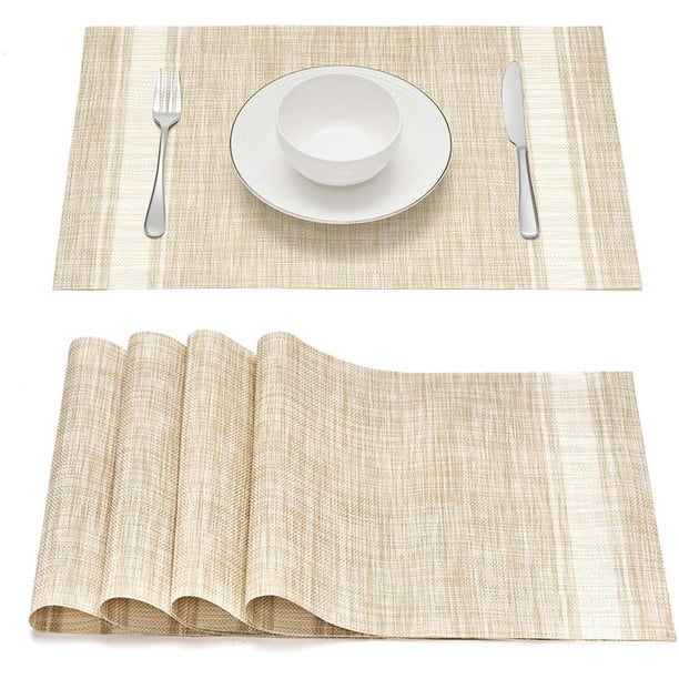 Juego de 4 manteles individuales resistentes al calor y a las manchas, antideslizantes, lavables, para cocina y comedor, 45 x 30 cm (juego de 6 en azul)