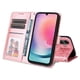 thumbnail image 4 of Funda tipo cartera FOXDOCK para Samsung Galaxy A25 5G , diseño girasol en relieve, cuero PU, cierre magnético, soporte y tarjetero, 4 of 5